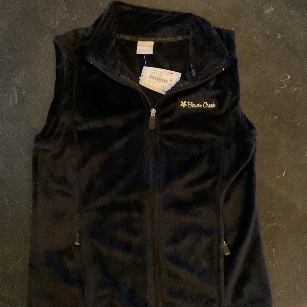 Camp David/Beaver Creek black fleece women’s vest. Size small. Never worn.